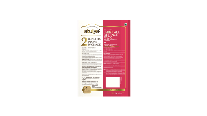 atulya Onion & bhringraj Shampoo + Conditioner Set (HAIR FALL DEFENCE PACK)