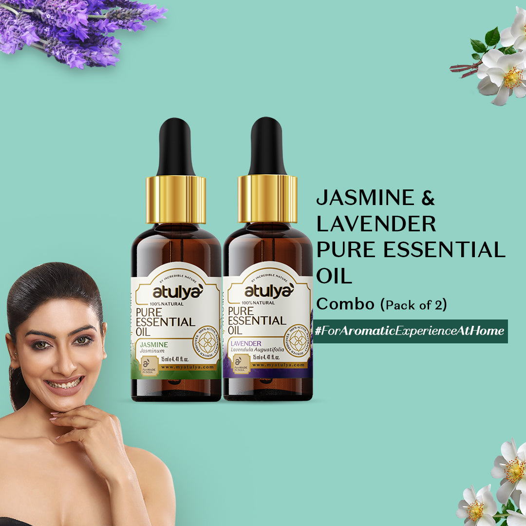 Atulya Jasmine, Lavender Essential Oil Combo (Pack of 2)