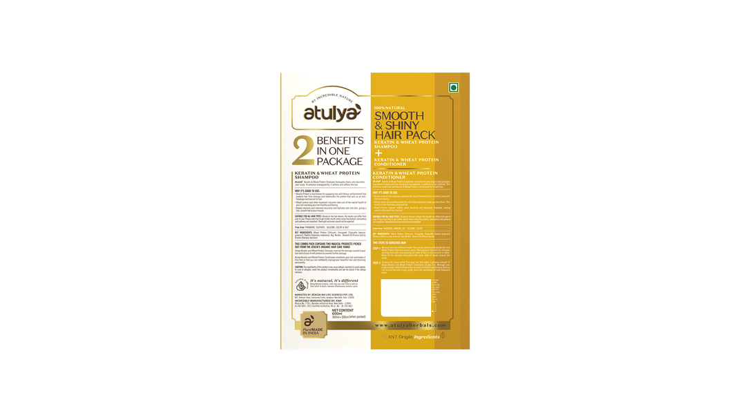 atulya Keratin & Wheat protein Shampoo + Conditioner Set (Pack of 2)