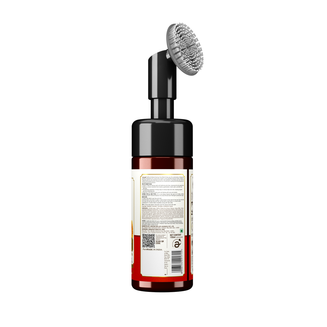 atulya Saffron & Honey Face Wash with Built-In Silicone Brush - 150ml
